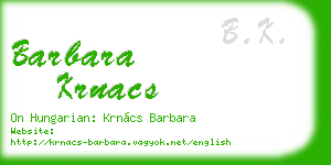 barbara krnacs business card